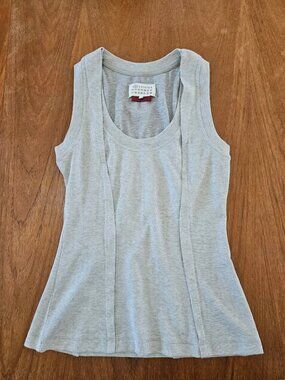 Maison Margiela Ribbed Pleated Tank Top Gray 42